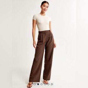 Abercrombie Sloane Tailored Pants in Dark Brown